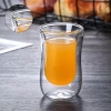 Tazas de vidrio doble tazas de café vidrio transparente cintura interior interior tazas de agua para uso en la oficina tazas de té tazas dobles Specification image